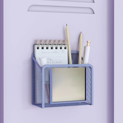 U Brands Magnetic Locker Cup with Mirror, Magnetic Pencil Holder, Purple