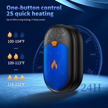 Hand Warmers Rechargeable 2 Pack, Electric Hand Warmer, 24Hrs Long Lasting Magnetic Reusable Hand Warmers with 3 Heat Settings, Portable Pocket Heater, for Men, Women, Camping, Hunting, Golf, Ski