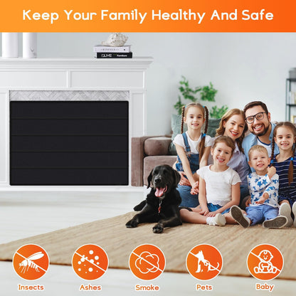 36" x 24" Magnetic Fireplace Cover - Oxford Indoor Draft Stopper | Blocks Airflow, Fireplace Screen Baby Proof, Metal Fireplace Doors Accessories, Living Room