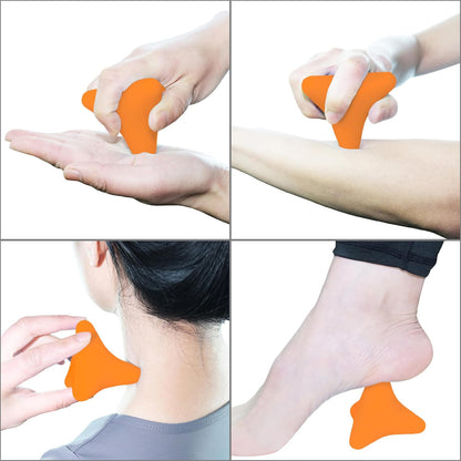 Manual Trigger Point Massage Tool Small Massager Ball 3″×2.6″ Blue | For Deep Tissue Myofascial Release Physical Therapy Plantar Fasciitis Pain Relief Muscle Knot Psoas Hip Flexor Iliacus