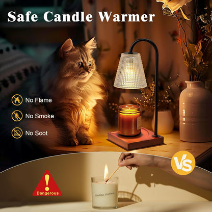 Hong-in Candle Warmer Lamp with Timer, House Warming Gifts New Home Decor | Dimmable & Adjustable Height, Electric Wax Warmer for Scented Wax Jar Candles,Gifts for Women Mom Sister