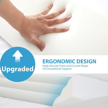 MEGCXIT King Bed Wedge Pillow for Headboard, 76"×10"×6", White | Bed Gap Filler, Triangle Pillow Wedge for Headboard Gap, Bolster Pillows for Beds, Anti-Slip Mattress Wedge Gap Filler