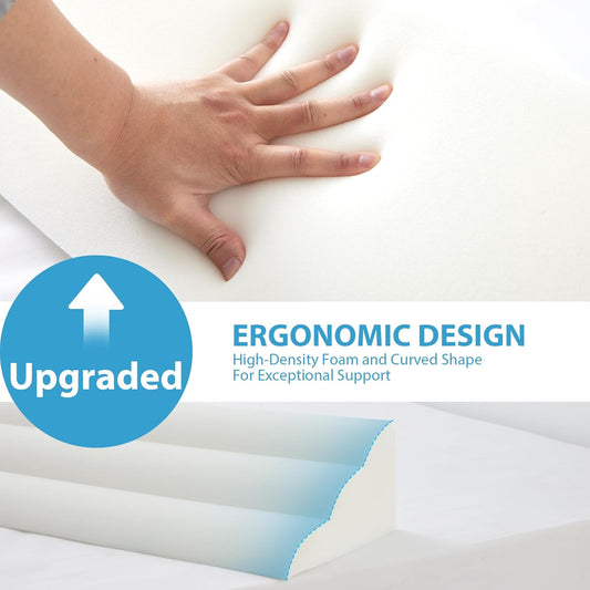 MEGCXIT King Bed Wedge Pillow for Headboard, 76"×10"×6", White | Bed Gap Filler, Triangle Pillow Wedge for Headboard Gap, Bolster Pillows for Beds, Anti-Slip Mattress Wedge Gap Filler
