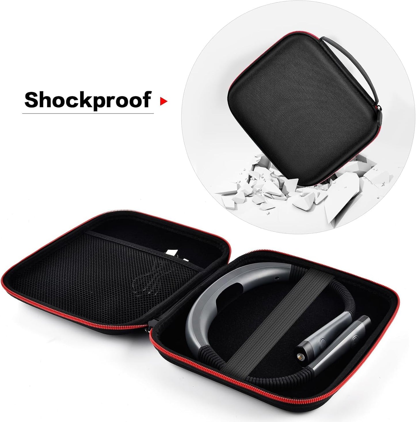GWCASE Hard Carrying Case for Glocusent for Vekkia LED Neck Reading Lights | Shock-Resistant EVA Shell, Mesh Pocket for Cable, Keep Small Gear Neat for Bedtime Reading, Crochet, Travel, Pink , Box Only