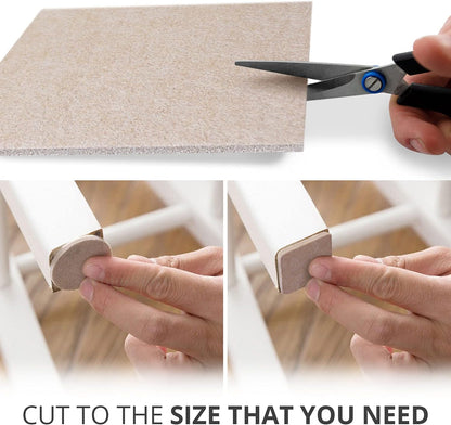 Felt Furniture Pads X-PROTECTOR 10 PCS - Premium 8” x 6” x 1/5” Heavy Duty | Beige Felt Sheets! Cut Large Furniture Pads to The Size You Need - The Best Felt Floor Protectors for Any Hard Floor!