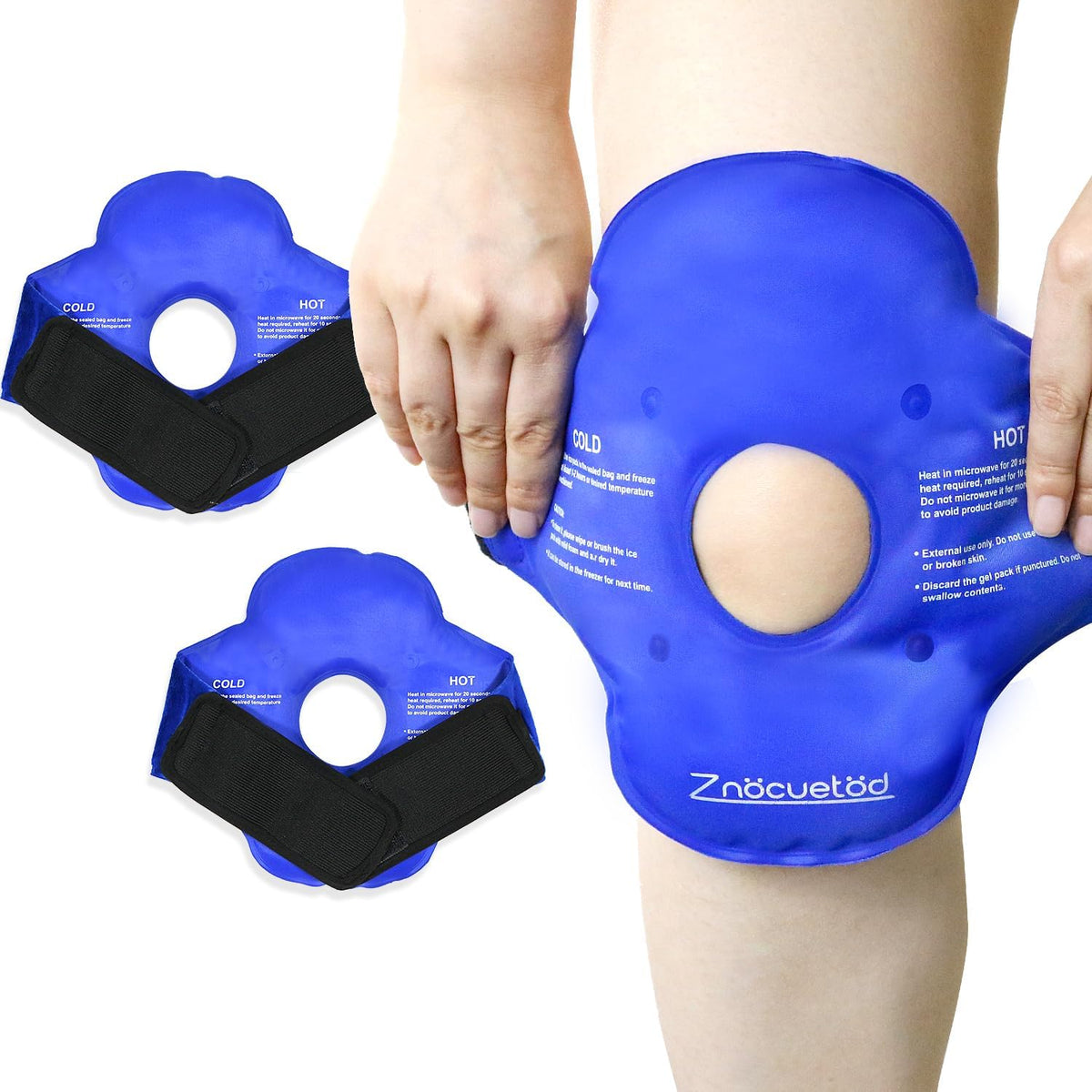 Knee Ice Pack for Injuries Gel Reusable Hot Cold Therapy Compression Wraps for Pain Relief Arthritis Meniscus Tear Surgery Recovery Sprains Swelling Cooling Knees Brace for Women Men Girls Boys
