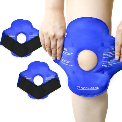 Knee Ice Pack for Injuries Gel Reusable Hot Cold Therapy Compression Wraps for Pain Relief Arthritis Meniscus Tear Surgery Recovery Sprains Swelling Cooling Knees Brace for Women Men Girls Boys