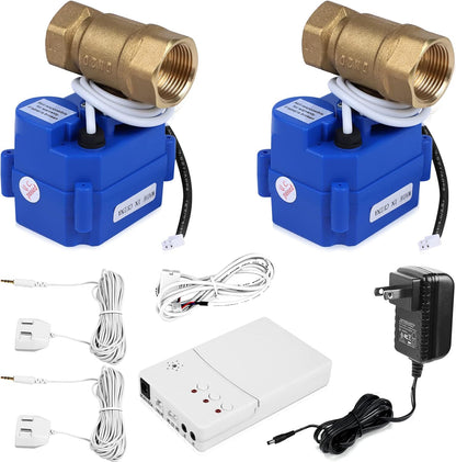 E-SDS Automatic Water Leak Detector with Shutoff Valve, Sounds Alarm | Water Leak Shut Off Valve System for Pipes 3/4 NPT, Flood Prevention for Laundry,Water Heaters and More