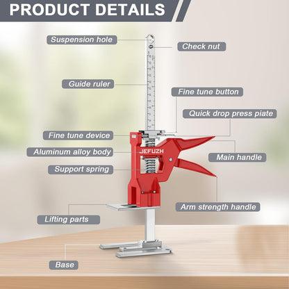 Labor Saving Arm Jack 2 Pack, Load-Bearing 440 lb Multi-Function Height Adjustment Lifting Device, Hand Furniture Lifter Tool, Furniture Jack for Lifting Door Furniture, Wall Tile Positioning