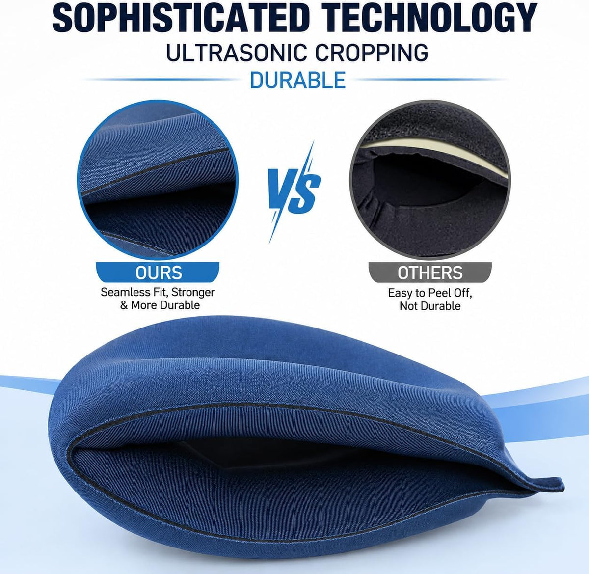 ALASKA BEAR Memory Foam Sleep Mask, Contoured Eye Cups for Women Men, Blue