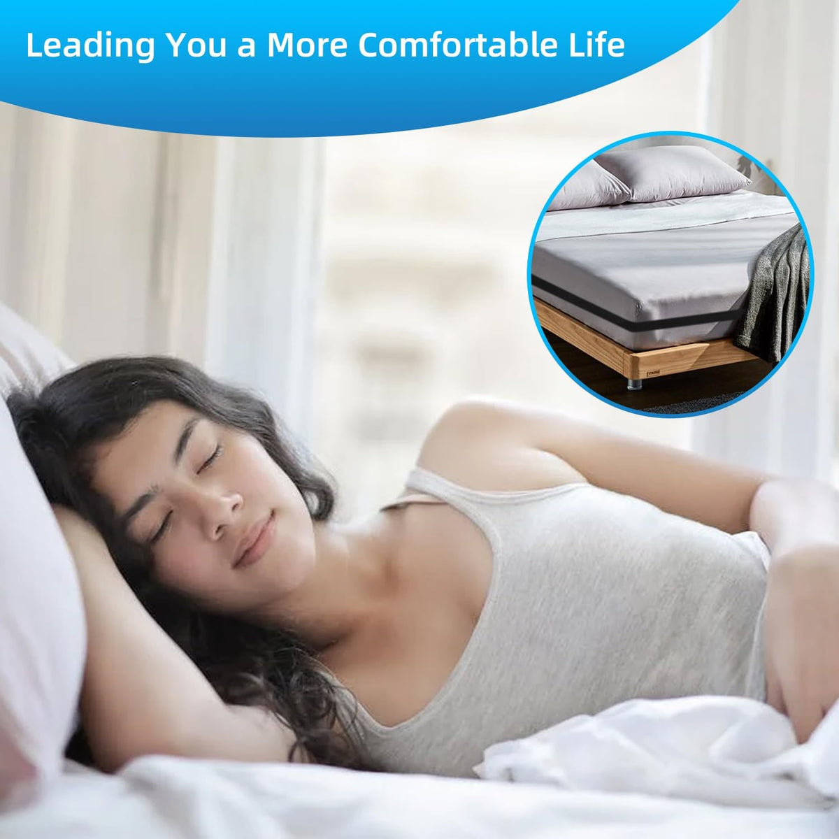 Sheet Fasteners, Adjustable Elastic Bed Sheet Holder Straps for Full,Queen,King Twin Bed,6 Way Cross Sheet Clips Suspenders Band,Fitted Round and Square Mattresses