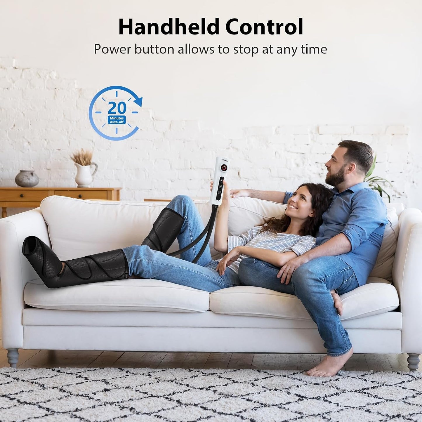 CINCOM Leg Massager with Heat and Air Compression FSA - HSA | Calf Foot Leg Massager for Circulation with 2 Heat 3 Modes 3 Intensities Adjustable Leg Wraps Gifts (with 2 Extensions)