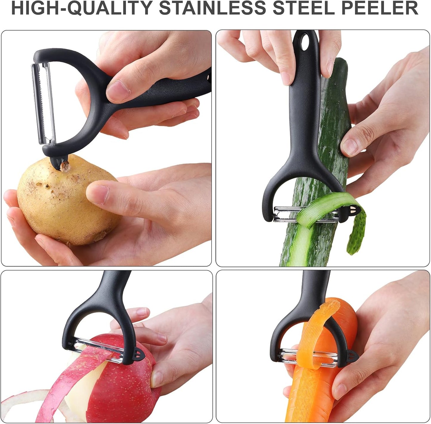 Safe Mandoline Slicer for Kitchen, Potato Slicer for Chips,Vegetable Cutter | Potato Slicer for Chips, 6 in 1 Vegetable slicer with Thickness Adjuster, Faster Kitchen Slicer for Meal Prep (Only Slice)