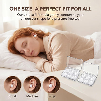 12 Pcs Moldable Silicone Ear Plugs Soft Transparent Earplugs for Sleeping | Noise Reduction Earplugs, Reusable Noise Cancelling EarPlug, Snoring, Travel, Concerts, Work, Study, Airplanes