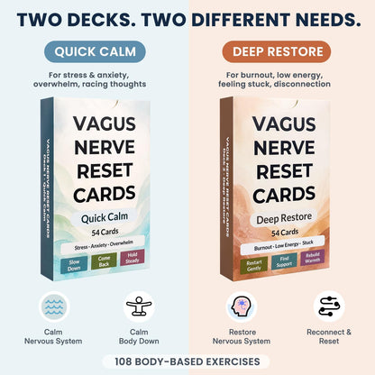 108 Vagus Nerve Reset Cards Deck - Nervous System Regulation Stress Relief
