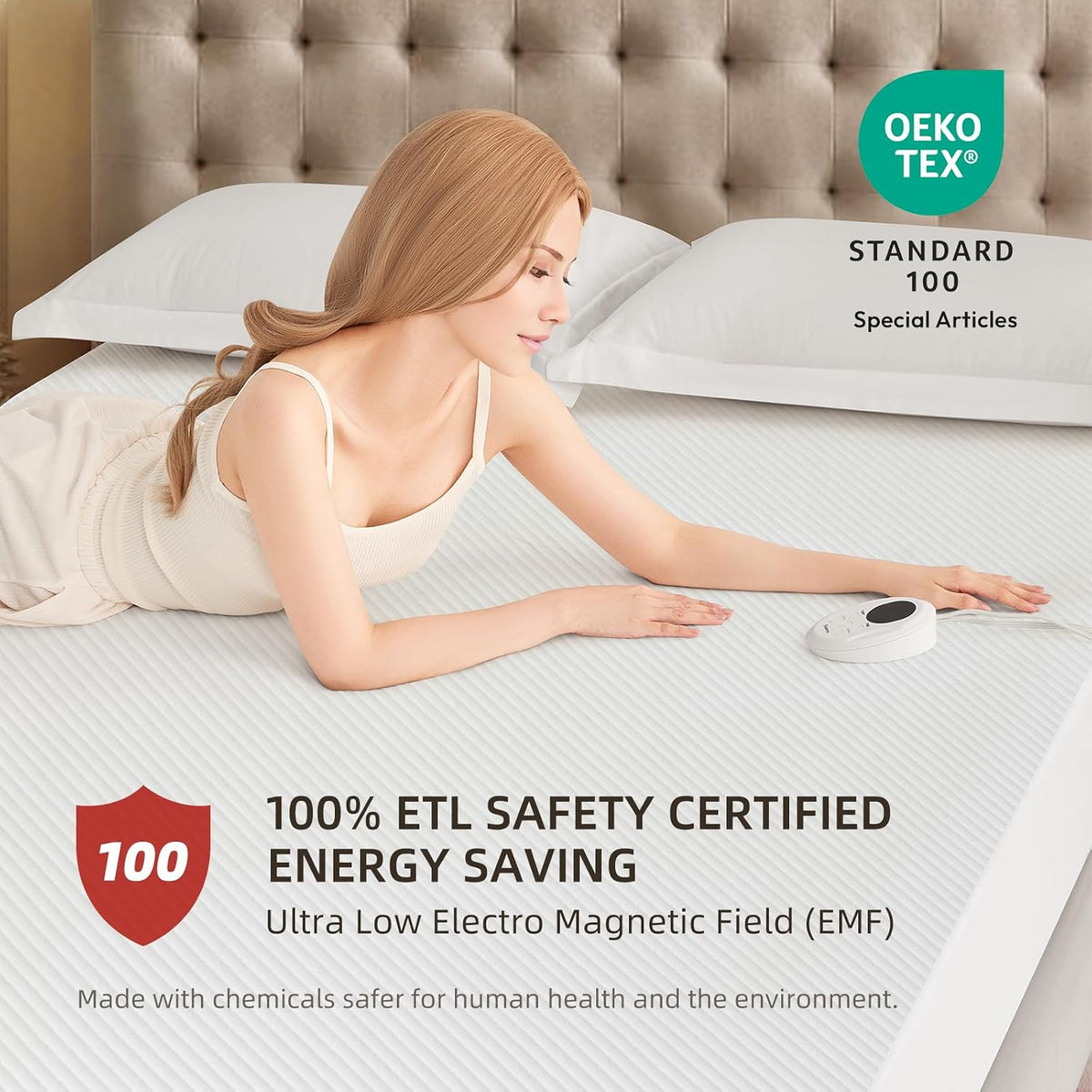 Bwarm Waterproof Heated Mattress Pad Foot Queen, 9 Heat Settings