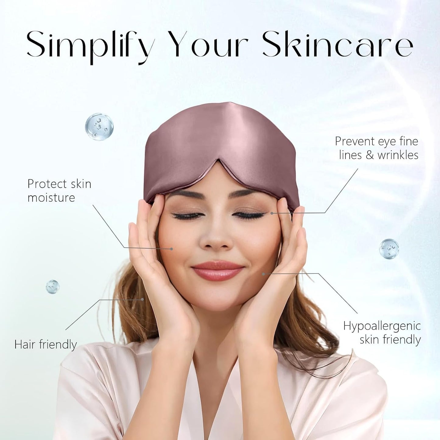 ZIMASILK 22 Momme 100% Mulberry Silk Sleep Mask - Full Silk Filled | Ultra-Soft & Breathable, Face-Hugging Blackout Eye Cover for Sleeping ( Pink )