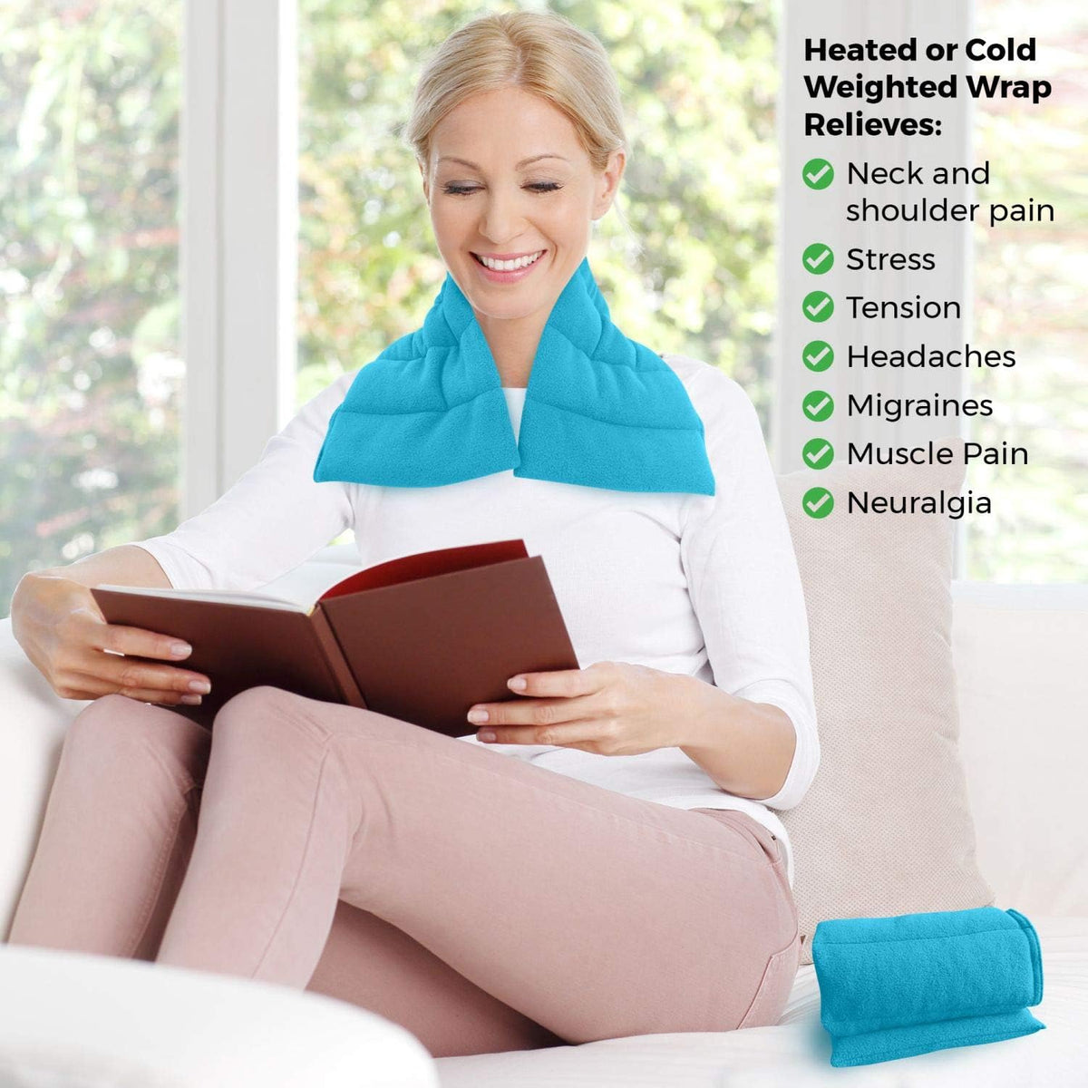 XL Microwavable Heating Pad with Cover Releases Moist Heat for Back Pain