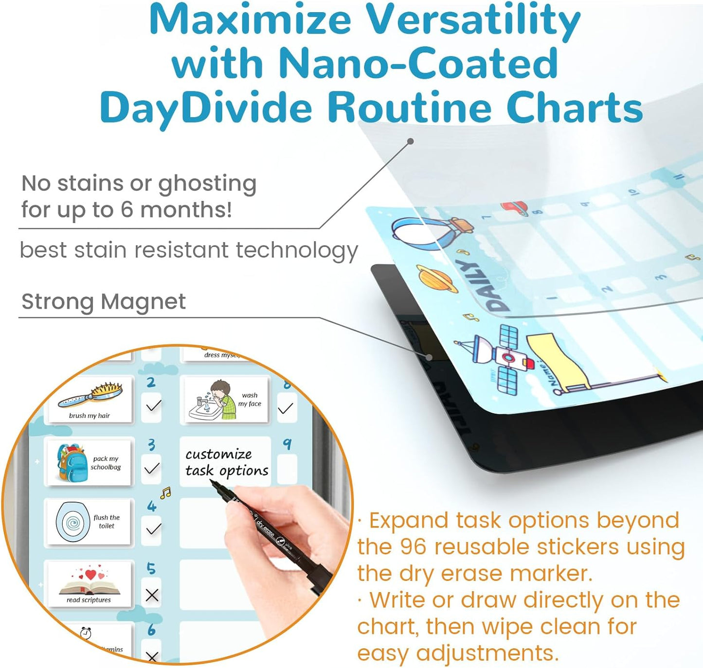 JJPRO Magnetic Bedtime/Morning/Daily Routine Chart for Kids with Reward Jar-Morning Routine Chart,Daily Checklist Reward Chart for Toddlers,Reward Jar for Kids,Cute Visual Schedule Board for Home