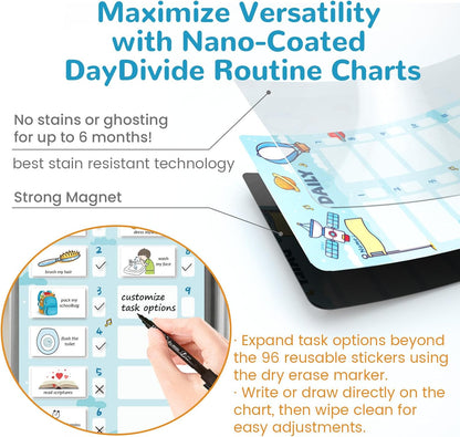 JJPRO Magnetic Bedtime/Morning/Daily Routine Chart for Kids with Reward Jar-Morning Routine Chart,Daily Checklist Reward Chart for Toddlers,Reward Jar for Kids,Cute Visual Schedule Board for Home