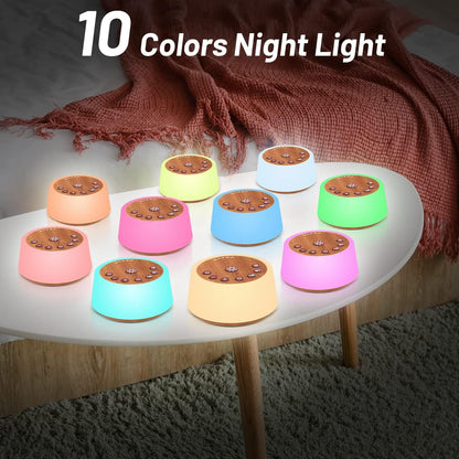 Color Noise Sound Machines with 10 Colors Night Light 25 Soothing Sounds and Sleep White Noise Machine 32 Volume Levels 5 Timers Adjustable Brightness Memory Function for Adults Kids Baby