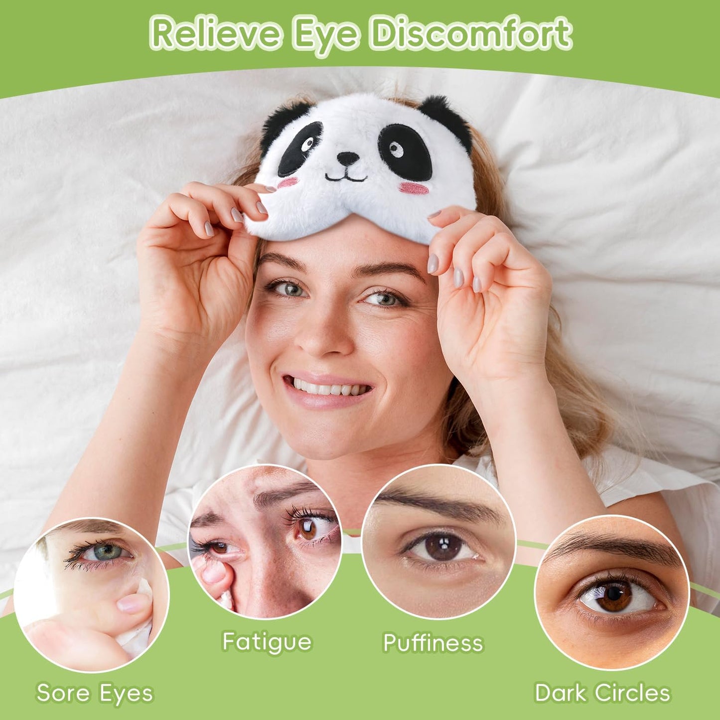 my novel things Microwave Heating Pad with Heated Eye Mask Compress Moist for Relieve Fatigue Period Cramps Uscented Microwavable Heating Pad Cute Bear for Women Birthday Christmas Gifts