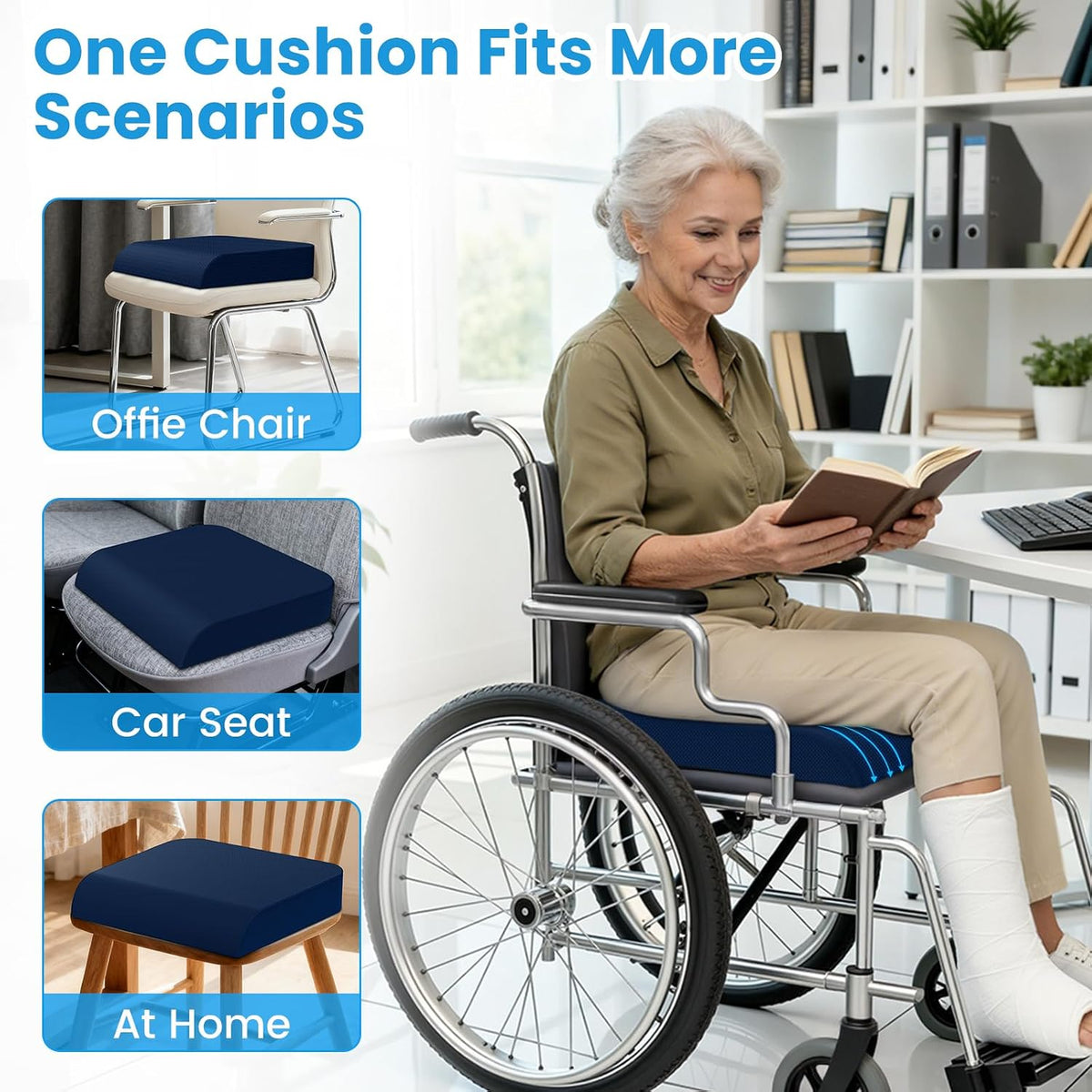 Wheelchair Seat Cushion Cooling Gel Memory Foam Chair Cushion
