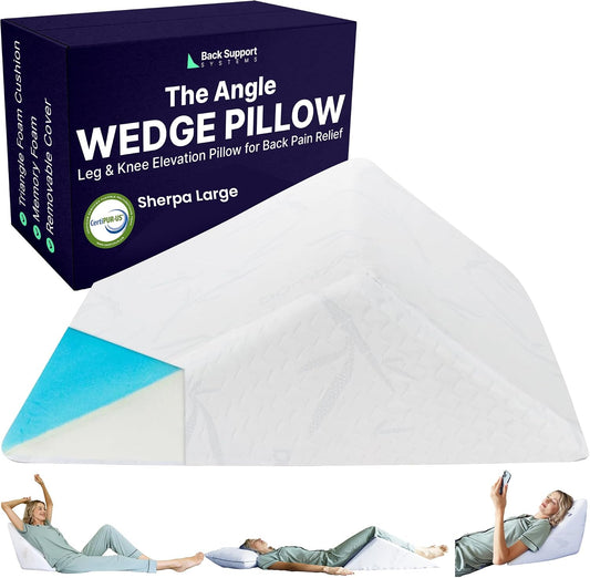 Back Support Systems The Angle Wedge Pillow, Sherpa Cover, Large,Body Pain