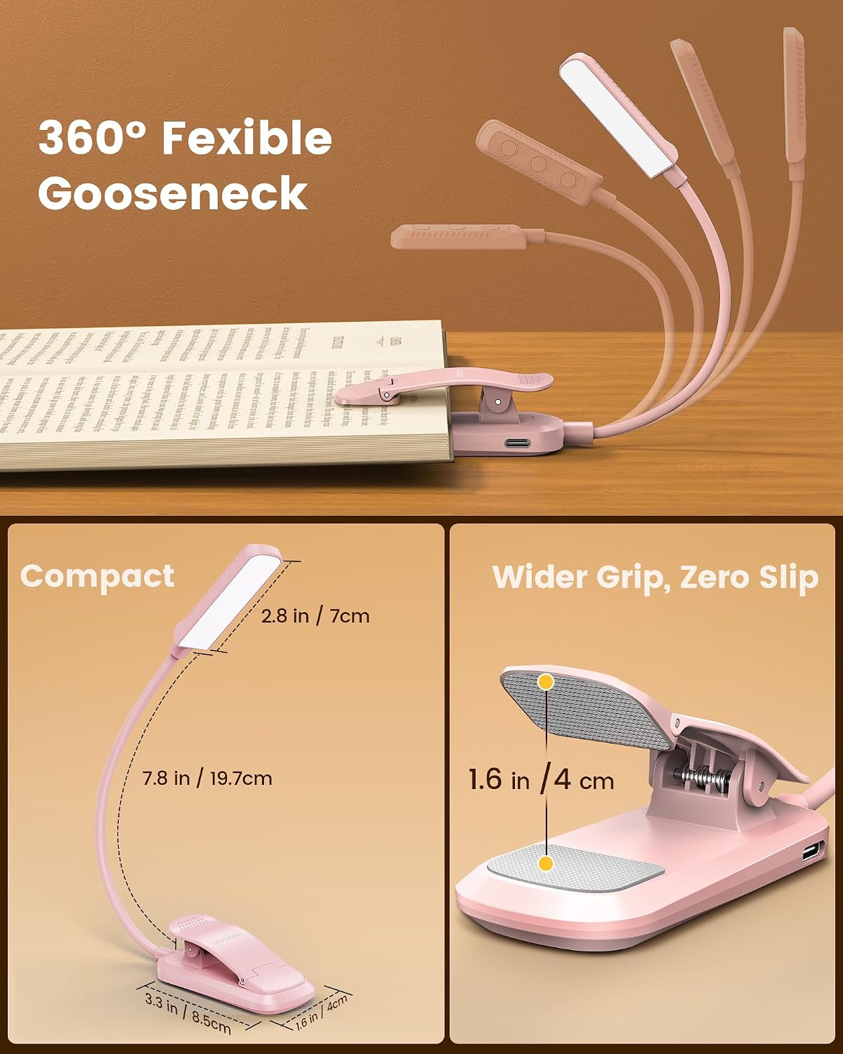 Glocusent 13 LED Book Lights for Reading at Night, Gifts for Book Lovers