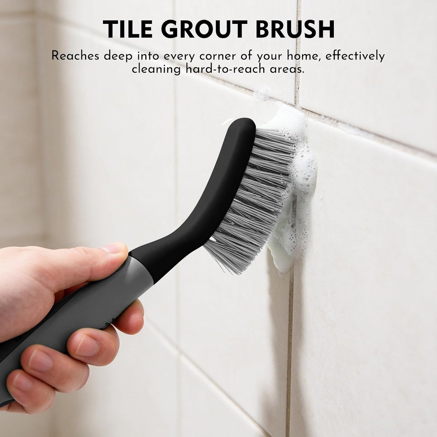 SetSail Scrub Brush, Heavy-Duty Scrub Brushes for Cleaning with Stiff Bristles Cleaning Brush for Shower, Bathroom, Carpet, Kitchen and Bathtub Scrubber - 2 Pack | Durable Bristles Ergonomic Non-Slip Tpr Grip. U-Style Hanging Loop for Storage. Use for