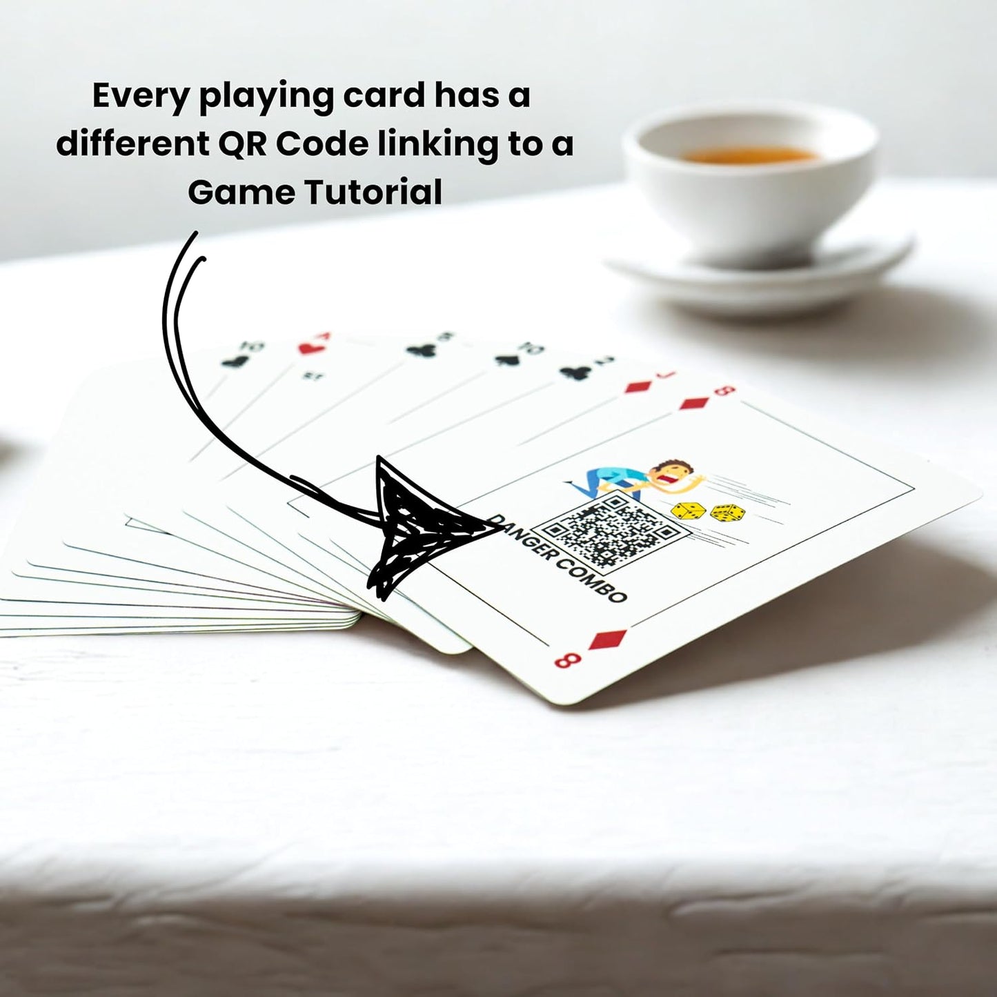 Super Deck, 52 Family Card Games with QR Code Tutorials, Interactive Playing Cards, Ages 13+