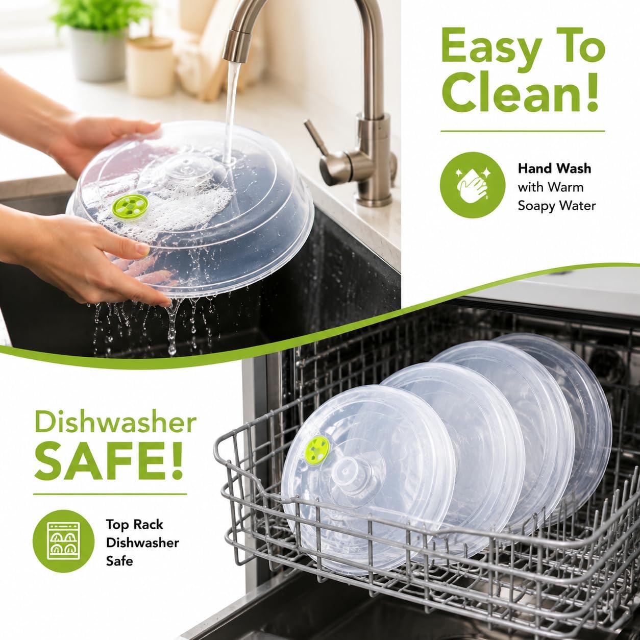 TENINYU Microwave Plate Covers Set of 6, BPA-Free, Mixed Sizes with Adjustable Steam Vents, Splatter Guard for Food Plates and Bowls