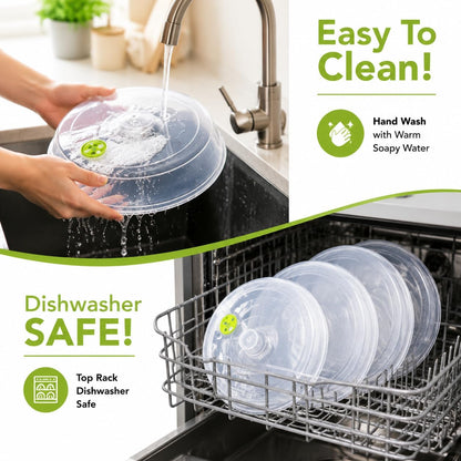 TENINYU Microwave Plate Covers Set of 6, BPA-Free, Mixed Sizes with Adjustable Steam Vents, Splatter Guard for Food Plates and Bowls