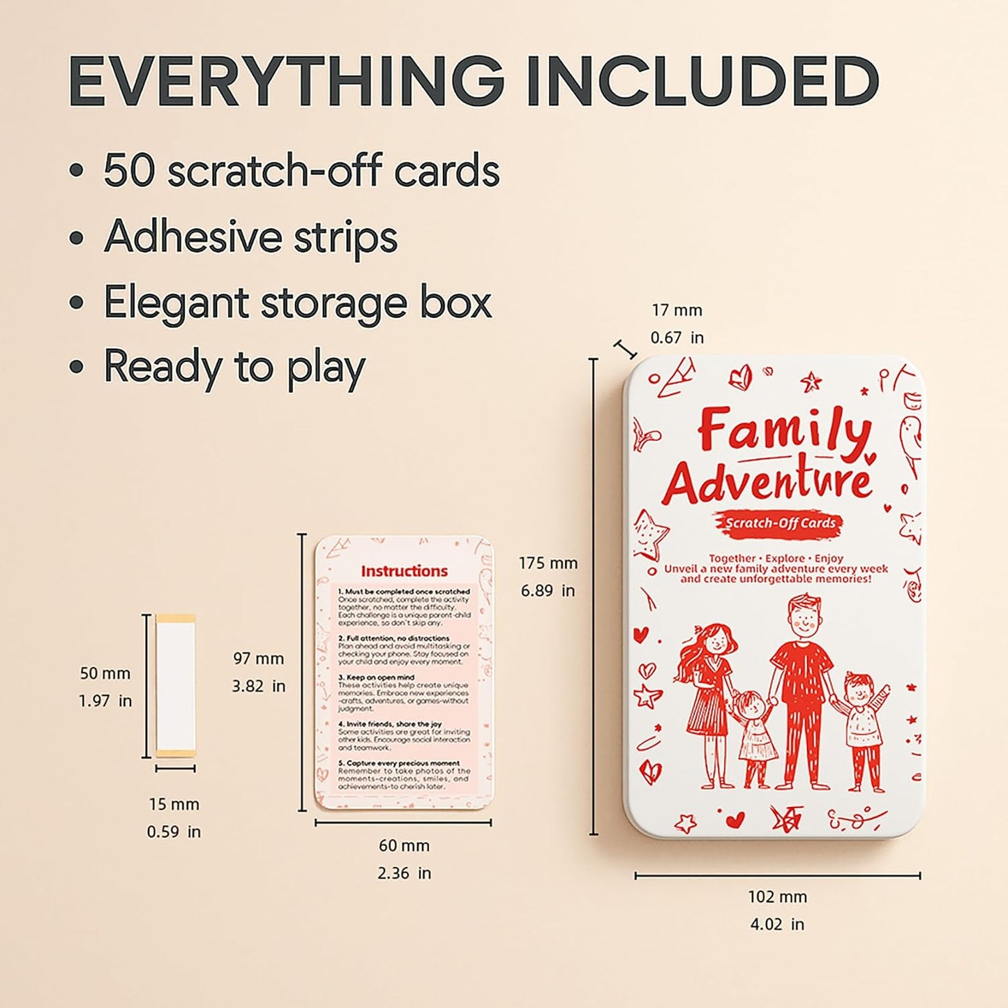 50 Screen-Free Scratch-Off Family Activity Cards | Fun family game night cards for kids and adults
