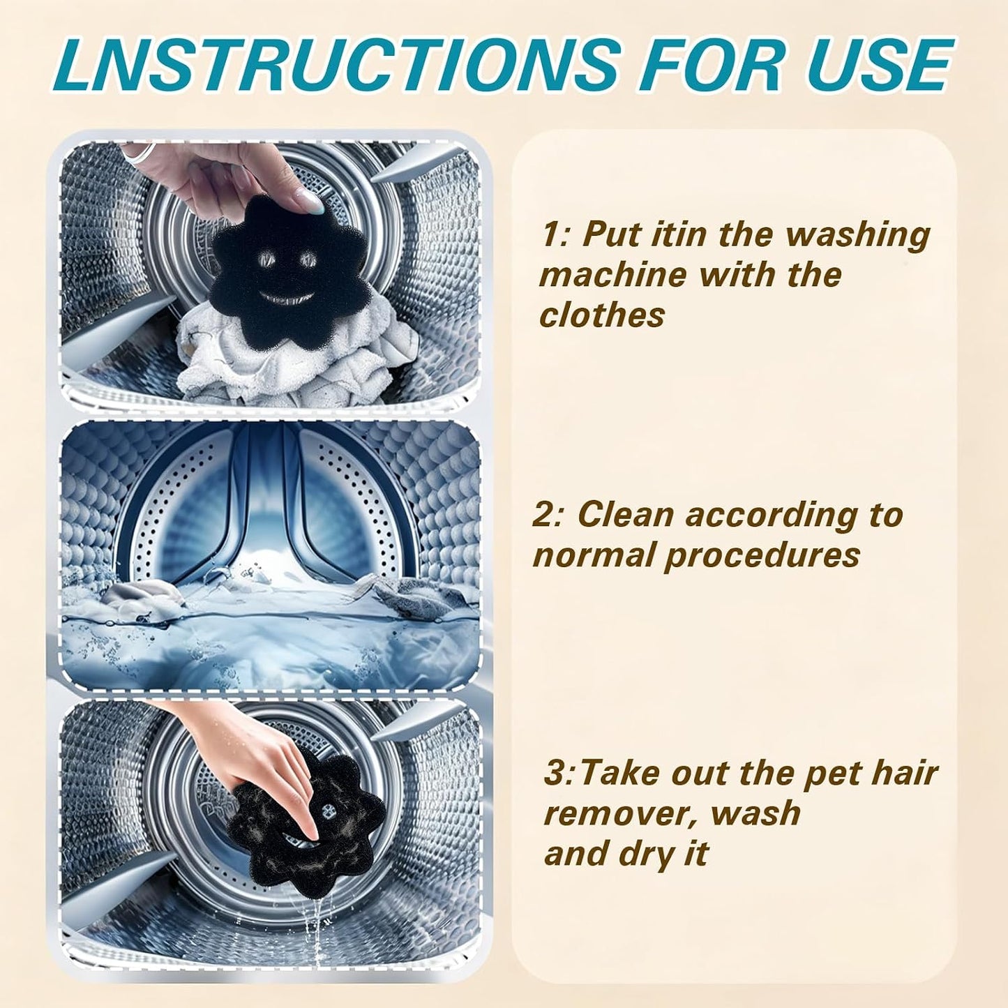Reusable Pet Hair Remover for Laundry, Efficient Dog Cat Hair & Dander Catcher for Washing Machine and Dryer, Soft Fabric Lint Remover Effectively Remove Pet Fur Fluff from Clothes and Bedding （2PCS）