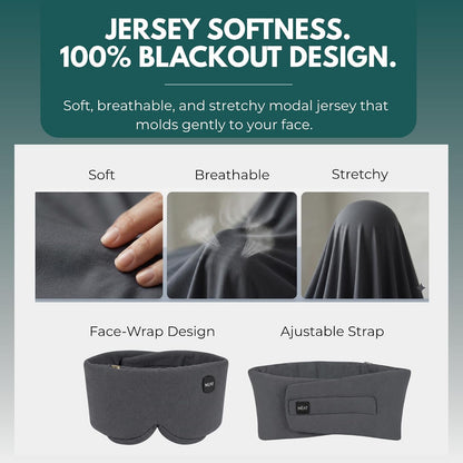 Heated Eye Mask – Cordless Electric Warm Eye Compress for Dry Eyes, Stye & Eye Strain Relief – 4 Heat Settings, Rechargeable, Light-Blocking, Blackout, Washable Cover (Ocean Stone)