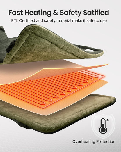 RENPHO Electric Heating Pad - 6 Heat Levels for Neck Shoulder and Back, Birthday Gifts for Women Men Mom Dad, Weighted Pad for Snug Fit, ETL Safety Certified, FSA Eligible, 24"x33" Gray