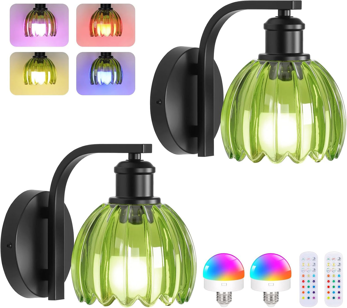 Vintage Battery Operated Wall Sconce, Wireless Wall Lights with Bulbs