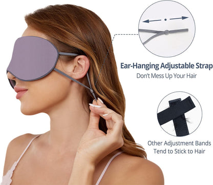 Sleeping Mask 2 Pack, Warm, Cool Double-Sided Use of Sleep Mask, Super Soft Blindfold with Adjustable Strap, Block Out Light, Comfort Sleep Eye Mask for Travel Meditation Nap Black