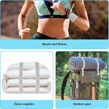 4Pack Elastic Ice Pack Straps,35.5" x 2" Reusable Fastening Bands | Soft and Comfortable, Adjustable Extension Straps,Cold and Hot Therapy,Ideal for Elbow,Thigh,Calf,Waist,Knee,Ankle,Shoulder