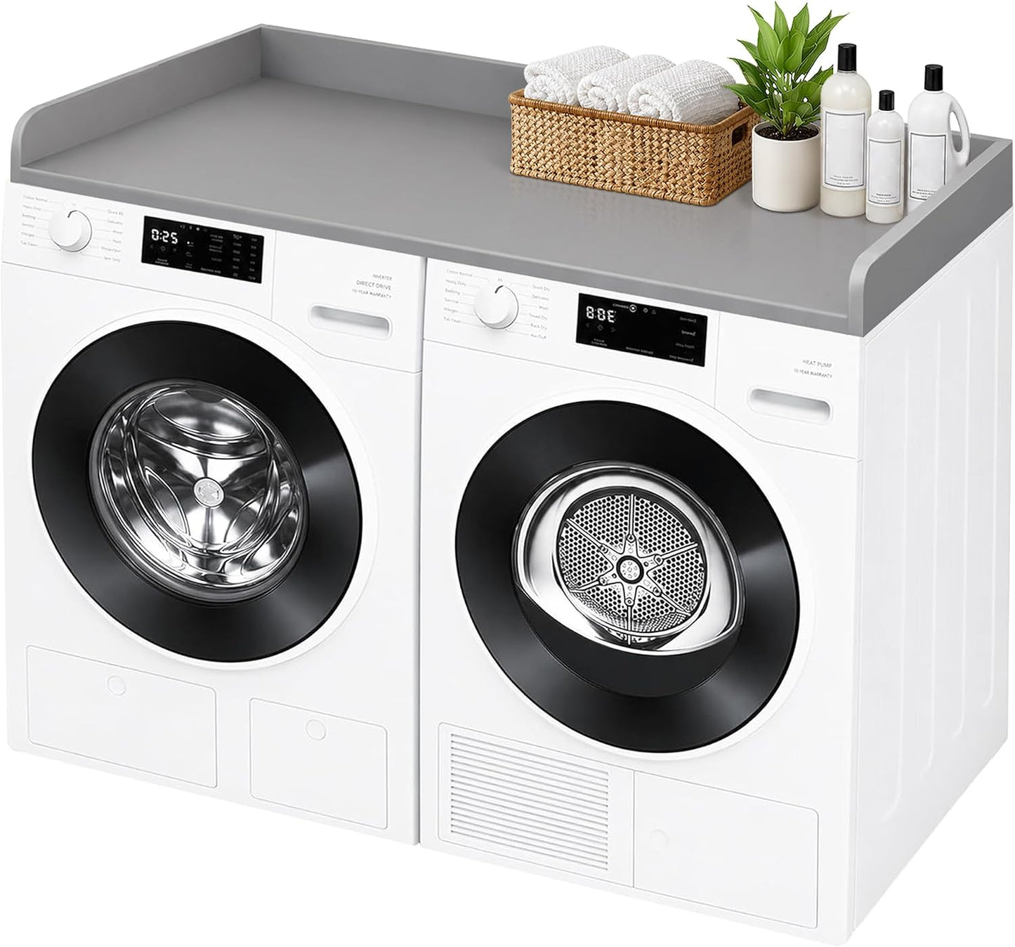 ROYXEN Washer Dryer Countertop, Laundry Countertop Solid Wood, Countertop for All Front-Loaded Washing Machine and Dryer, Extra Room for Laundry Room, Oak