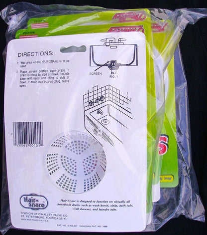 O'Malley Hair Snare Drain Cover Universal - White (2 Pack) …