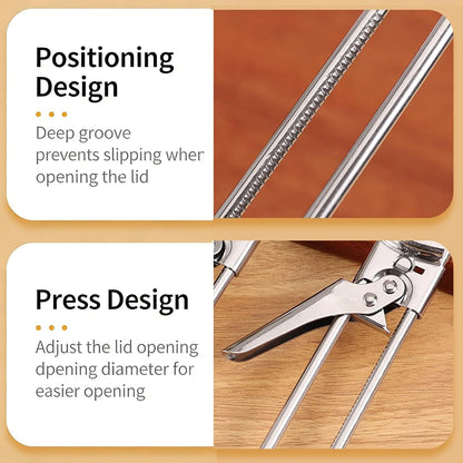 2026 New Upgrade Jar Opener for Weak Hands, Adjustable Stainless Steel can Opener，Multifunctional Can & Bottle Lid Gripper Bottle Opener with Handle, Kitchen Tool for Seniors and Kids (1PCS)