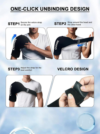 Shoulder Ice Pack for Rotator Cuff & Arm Cold Therapy Wrap,Reusable Hot Cooling Gel Brace Compression Sleeve for Pain Relief, Injuries Post-Surgery Recovery,Men & Women Gift (XLarge-Black)