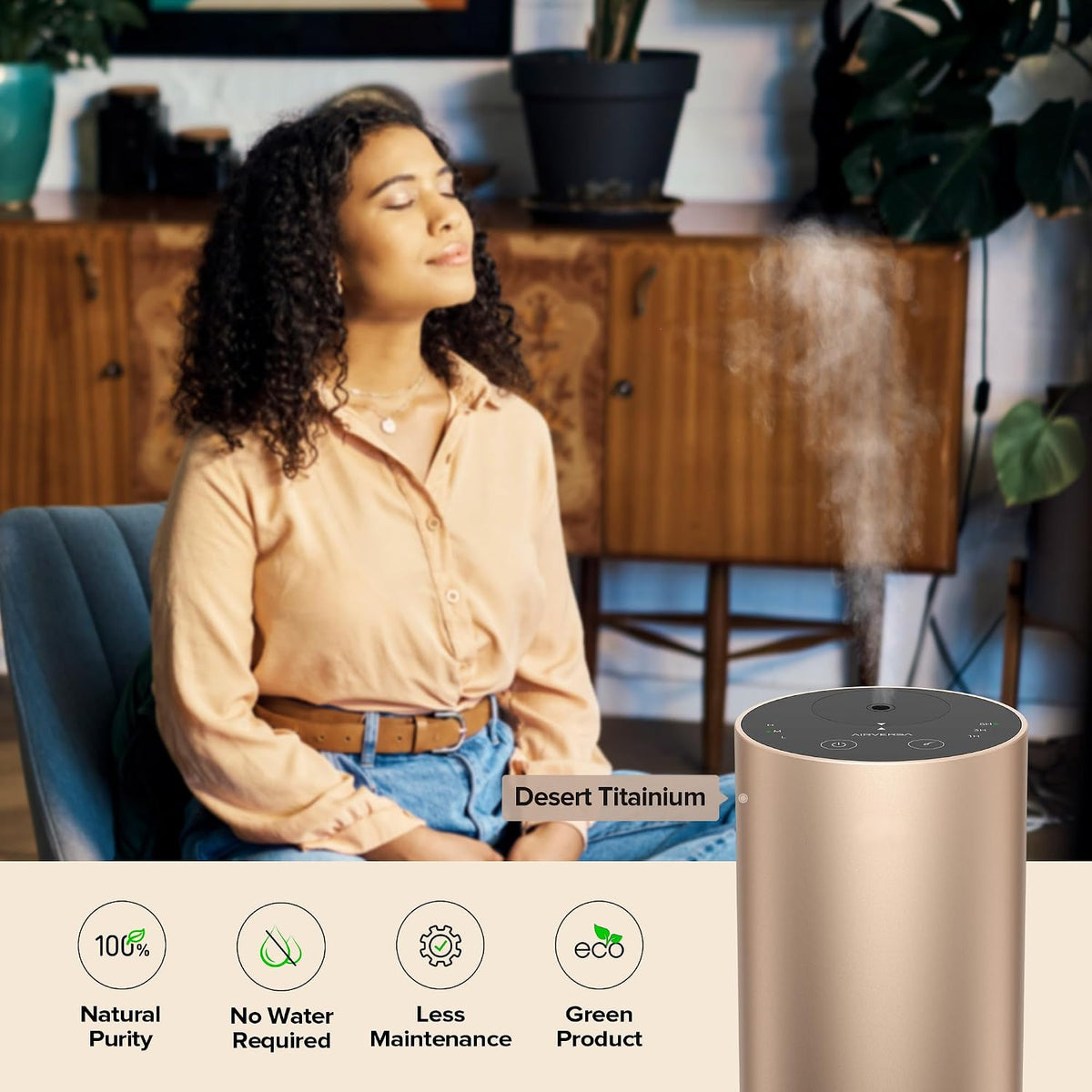Airversa ADX Waterless Essential Oil Diffuser Starter Kit, Black