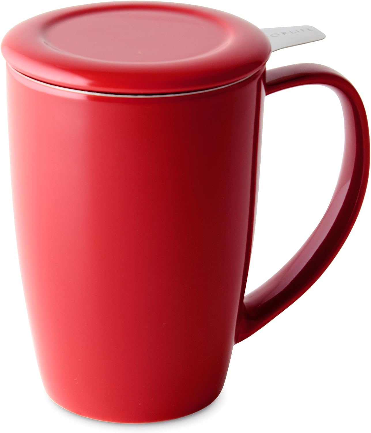 FORLIFE Curve Tall Tea Mug with Infuser and Lid 15 ounces, Lime