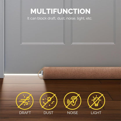fowong 32" Door Draft Stopper, Weighted Under Door Noise Stopper, Oatmeal | Weighted Fabric Blocks Drafts, Dust & Light, Great for Interior Doors to Help Reduce Noise and Improve Comfort