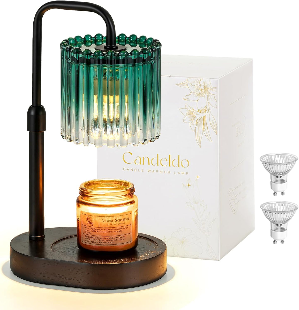 Candeldo Candle Warmer Lamp with Timer: Black Wax Melt Warmer