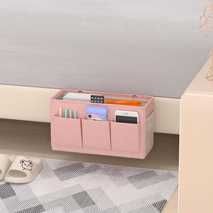 Bedside Caddy Bedside Storage Hanging Organizer for Bunk Dorm Bed Rail | Bed Caddy with Hooks, Top Bunks and Dorm Essentials for Water, Tissues, Tablets, Books, Phones, Remotes and Other Necessories