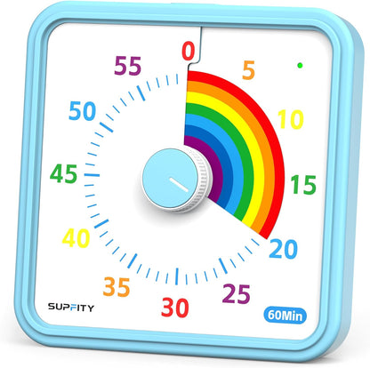 8-Inch Large Visual Timer for Kids 60-Minute Classroom Timer Magnetic | Countdown Timer with Pause Kickstands, Time Management Tool ADHD Timer Home School Kitchen and Office